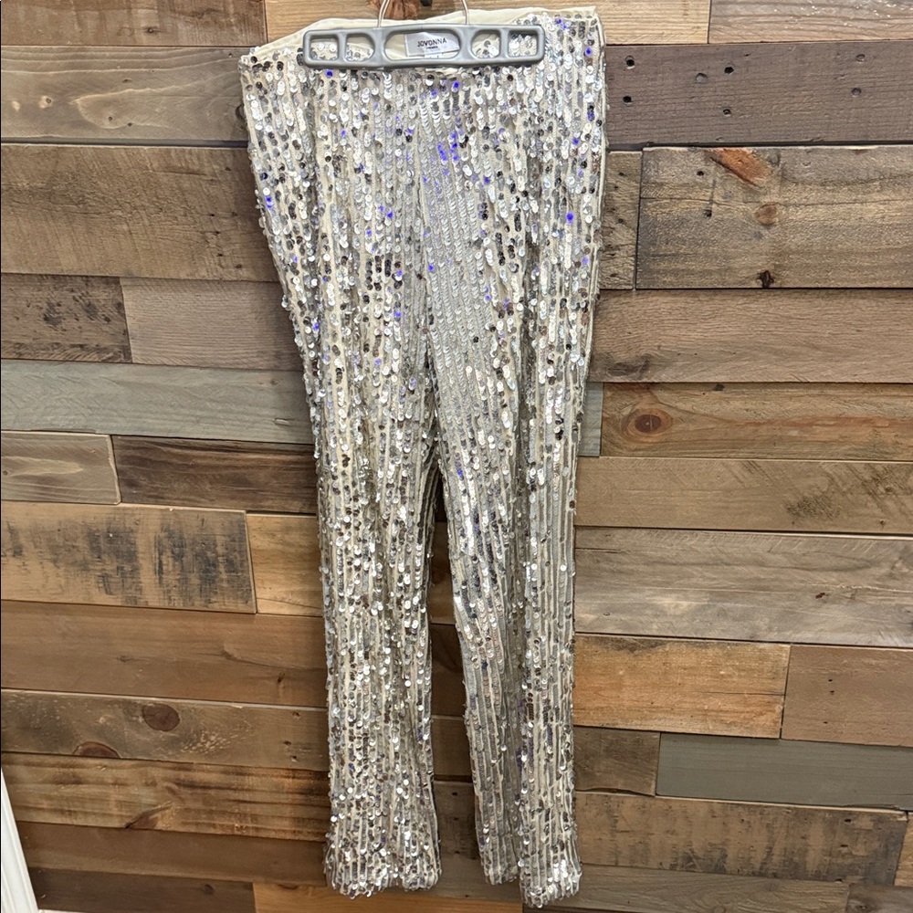 Sequin Embellished Flare Pants